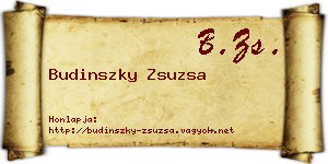 Budinszky Zsuzsa névjegykártya
